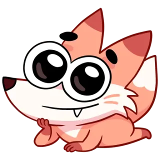 😏 fox, cute, animal, cartoon, illustration telegram sticker