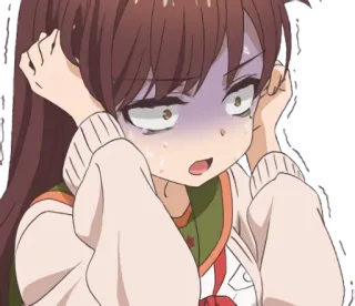 😫 animé, effrayé, panique, femme, choquée, dessin animé telegram sticker