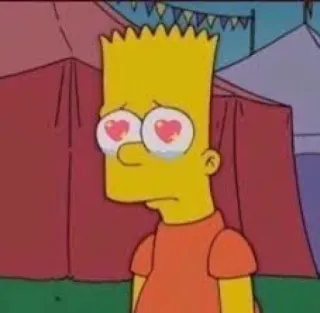 🖤 Bart Simpson The Simpsons bart simpson, the simpsons, cartoon, hearts, love, crying telegram sticker