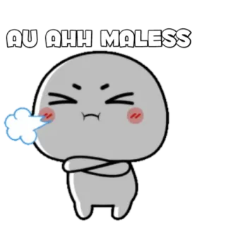 🍡 AU AHH MALESS Dessin animé, En colère, Frustré, Fumant, Gris, Personnage telegram sticker