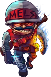 ❤ AMELS soldato, pistola, cartone animato, personaggio, militare, armi telegram sticker