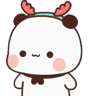 😊 น่ารัก, สัตว์, แพนด้า, การ์ตูน, คาวาอิ, กวาง, เขากวาง telegram sticker