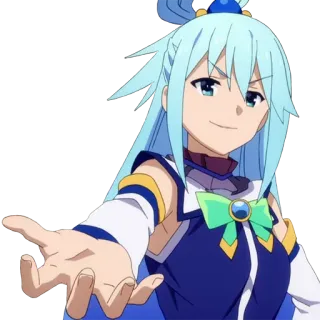 😏 Aqua Konosuba Anime, Konosuba, Aqua, Cartone animato, Personaggio, Adesivo telegram sticker