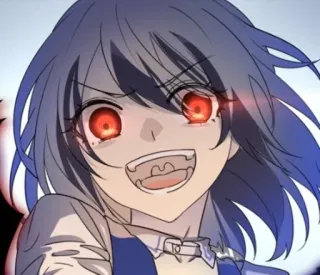 🌟 Anime, Gadis, Jahat, Mata Merah, Seringai telegram sticker