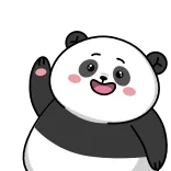 👋 แพนด้า, สัตว์, หมี, การ์ตูน, น่ารัก, ทักทาย, โบกมือ telegram sticker