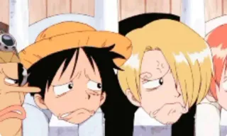 🥺 Luffy One Piece Аниме, Смешные, One Piece, Луффи, Санджи, Мультфильм telegram sticker