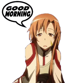 🛏 GOOD MORNING good morning, greeting, anime, cartoon telegram sticker
