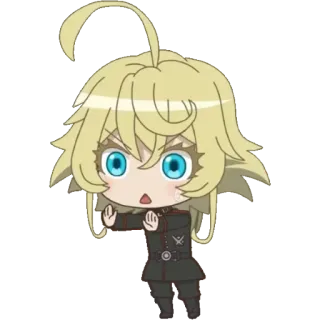 😮 Tanya Degurechaff Saga of Tanya the Evil Anime, Chibi, Tanya Degurechaff, Saga der Tanya, Militär, Magie, Isekai whatsapp sticker