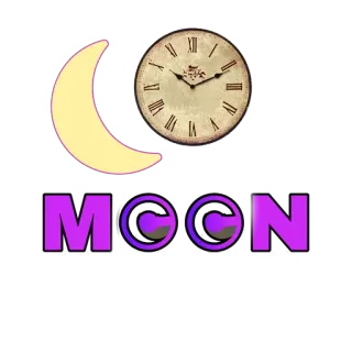 ✅ MOON TIME พระจันทร์, เวลา, นาฬิกา, กลางคืน, ท้องฟ้า, นอนหลับ telegram sticker