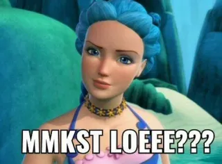 🌟 MMKST LOEEE??? Meme, Barbie, Drôle, Dessin animé telegram sticker
