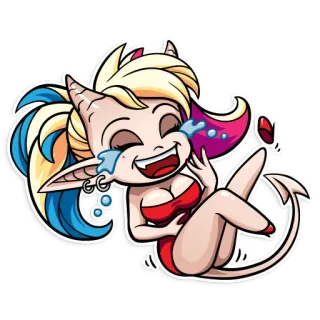 😂 Dibujo animado, Demonio, Femenina, Ilustración, Personaje telegram sticker