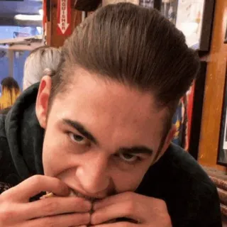 🔸 comendo, sanduíche, comida, pessoa, homem, retrato telegram sticker