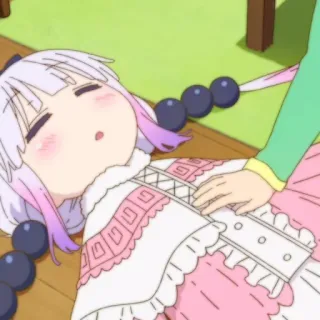 🍚 Kanna Kamui Miss Kobayashi's Dragon Maid Anime, Kanna, Kanna Kamui, Miss Kobayashi's Dragon Maid, Dragão, Desenho animado whatsapp sticker