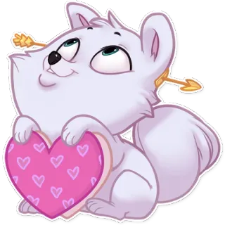 ❤ kreskówka, zwierzę, miłość, serce, strzałka, naklejka, słodkie telegram sticker