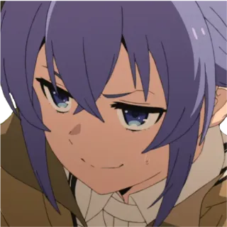 😆 Anime, Tóc tím, Cười đểu, Phim hoạt hình telegram sticker