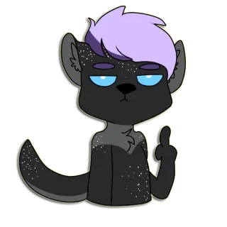🖕 tier, fell, cartoon, mittelfinger, beleidigend, geste, sticker telegram sticker