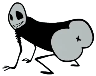 🤒 straszny, dziwny, mroczny, potwór, czarno-biały, dziwne stworzenie telegram sticker