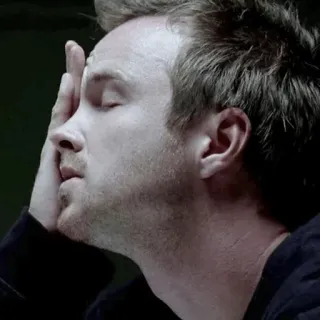 🌓 Jesse Pinkman Breaking Bad facepalm, frustrated, tired, exhausted, regret, tv show telegram sticker
