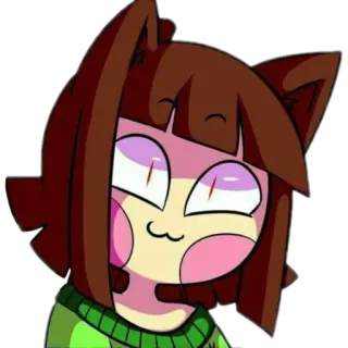 😺 Chara Undertale chara, undertale, cat ears, anime, video game character telegram sticker