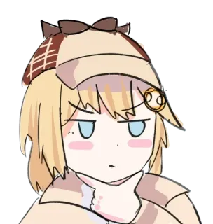 🕵️‍♀️ Amelia Watson anime, vtuber, cute, thinking, fanart whatsapp sticker