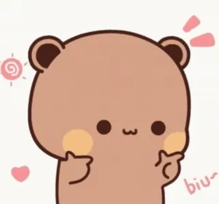 😉 biu~ mignon, ours, kawaii, dessin animé, amour, animal telegram sticker