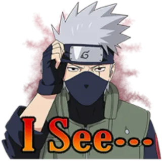 🧐 Kakashi Naruto I See... Какаши Хатаке, Наруто, Аниме, Манга, Сенсей, Ниндзя telegram sticker