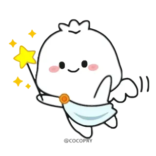 😇 Cartoon, Süß, Engel, Fee, Glitzer, Magie whatsapp sticker