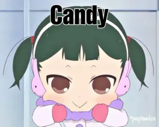 🍬 Candy Anime, Dziewczyna, Słodkie, Kreskówka, Cukierek, Kawaii telegram sticker