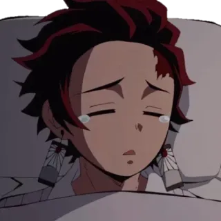 😴 Tanjiro Kamado Demon Slayer Anime, Demon Slayer, Tanjiro, Traurig, Weinend whatsapp sticker