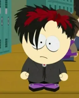 🖕 Michael South Park animiert, gothic, teenager, cartoon, schule, schüler telegram sticker