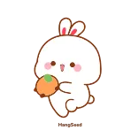 💃 conejo, conejito, animal, lindo, dibujos animados whatsapp sticker