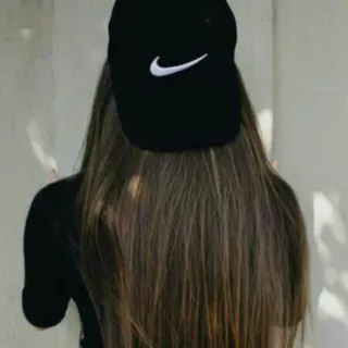 👋 persona, donna, cappello, nike, cappellino da baseball, capelli telegram sticker