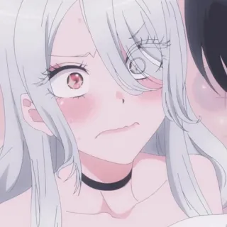 😳 anime, girl, blush, nervous, expression telegram sticker