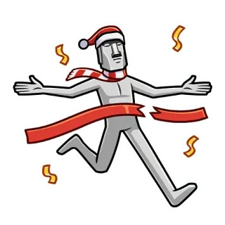 🗿 Moai, Natal, Feriado, Celebração, Corredor, Vencedor telegram sticker