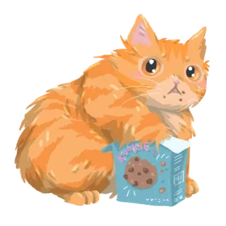 🍪 COOKIE gatto, biscotto, carino, animale, cibo, scatola telegram sticker