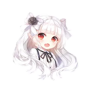 😃 Anime, Chica, Elfo, Lindo, Kawaii, Dibujos animados, Manga telegram sticker