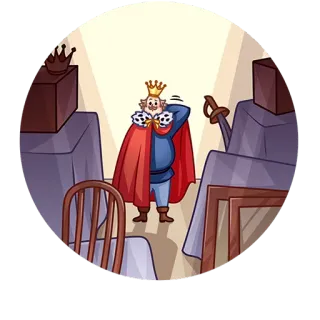 😐 왕, 왕실, 왕관, 왕족, 만화, 일러스트, 중세 whatsapp sticker