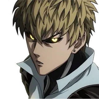 😠 Genos One-Punch Man Genos, One-Punch Man, Anime, Cyborg, Héroe, Manga whatsapp sticker