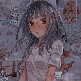 🖤 YOU MADE STARS Anime, Fille, Étoiles, Esthétique, Mignon, Lunettes telegram sticker