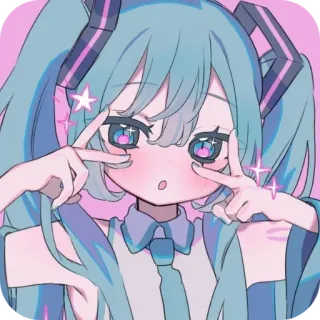 ✌ Hatsune Miku Vocaloid telegram sticker