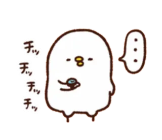 😐 チッチッチ bird, cute, cartoon, animal, japanese, sticker telegram sticker