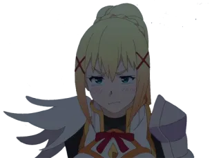 😞 Darkness Konosuba อนิเมะ, โ Konosuba, Darkness, ผมบลอนด์, อัศวิน telegram sticker