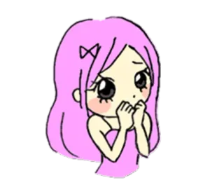 😰 Anime, Kawaii, Niedlich, Mädchen, Pinke Haare telegram sticker