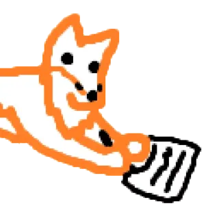 🐺 лиса, наклейка, каракули, животное whatsapp sticker