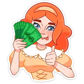 👍 돈, 현금, 부, 성공, 여자, 만화, 금융, 달러 telegram sticker