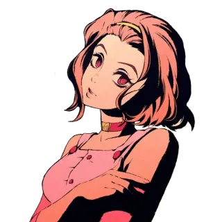 😍 Anime, Mujer, Pelo rosa, Dibujo animado, Ilustración, Chica, Persona telegram sticker