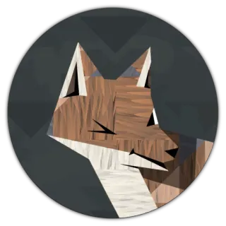 😶 fox, animal, geometric, low poly, sticker, wildlife, digital art, illustration telegram sticker