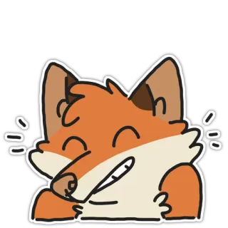 😄 rubah, binatang, kartun, imut, stiker, tersenyum, bahagia telegram sticker