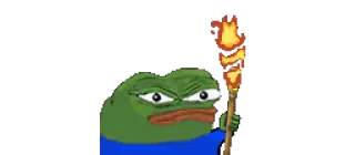 🔥 Pepe the Frog Meme, Rana, Torcia, Arrabbiato, Internet telegram sticker
