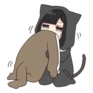🏹 อนิเมะ, เศร้า, น่ารัก, แมว, คาวาอิ, จิบิ telegram sticker